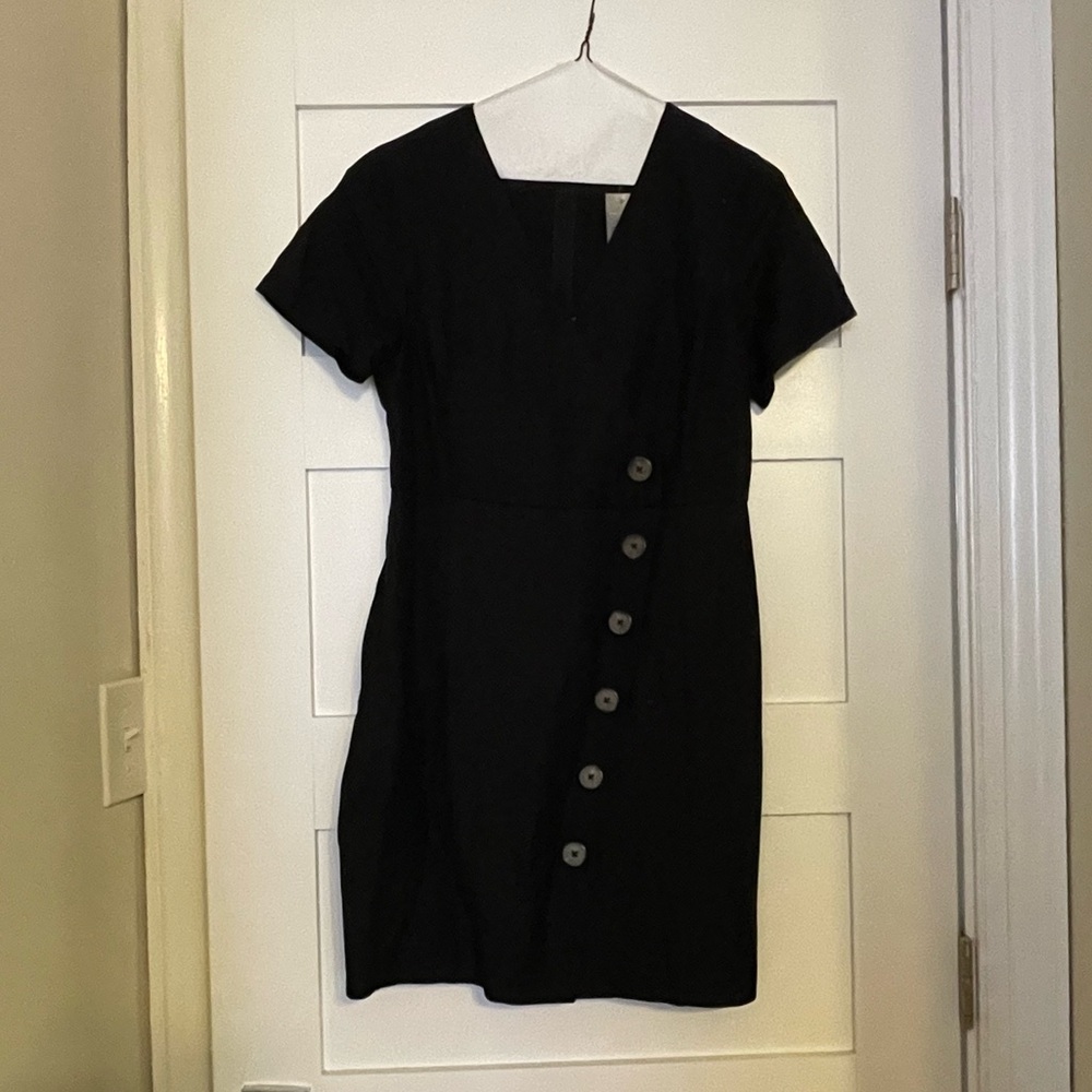 Elegant Black Button-Down Dress